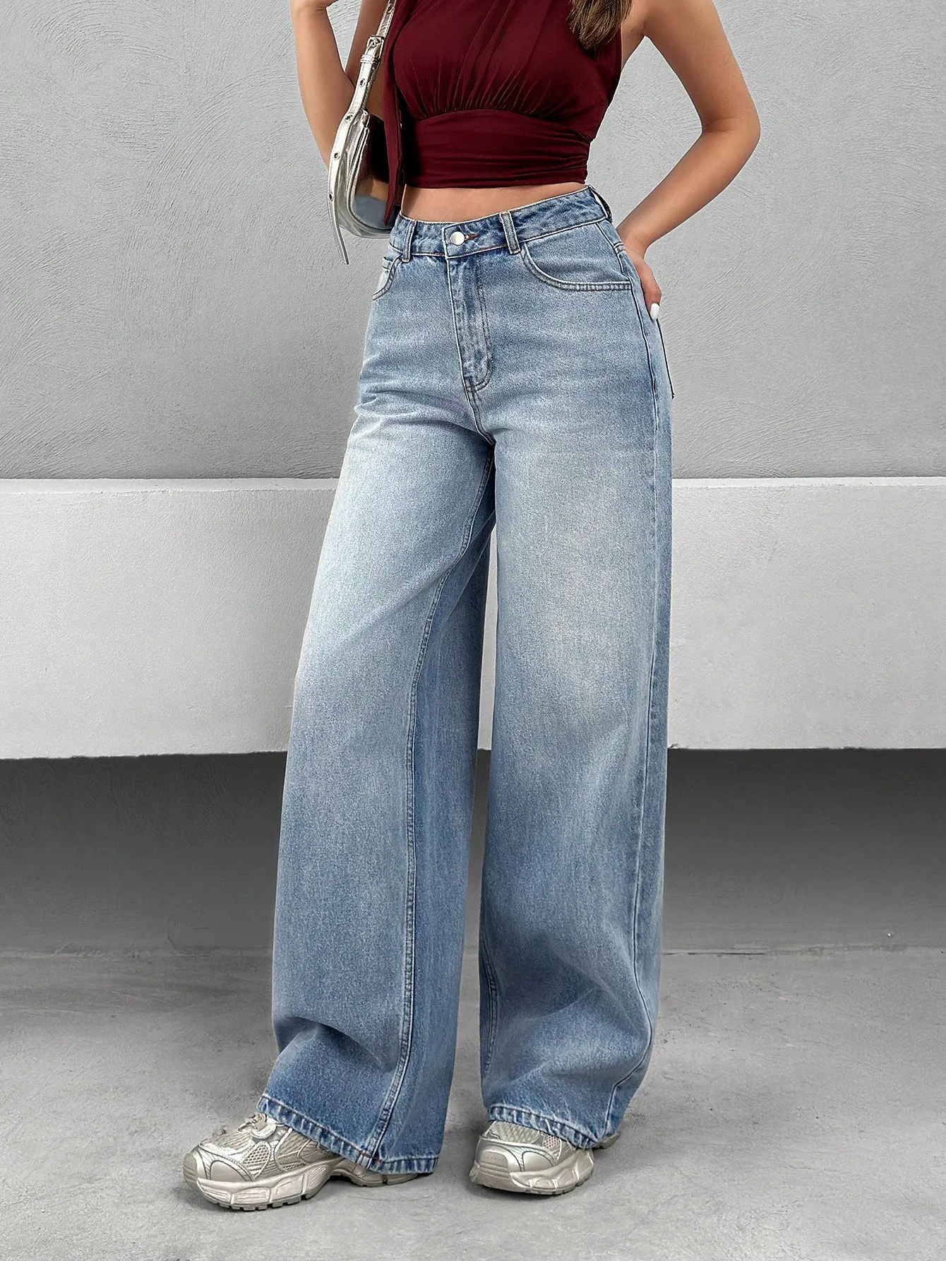 Bling Bleach Wide Leg Jeans - Image 2