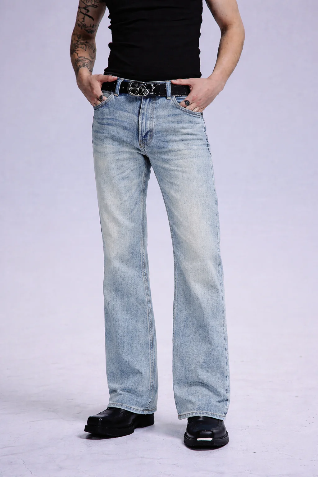 Blue Hype Wash Bootcut Jeans - Image 2
