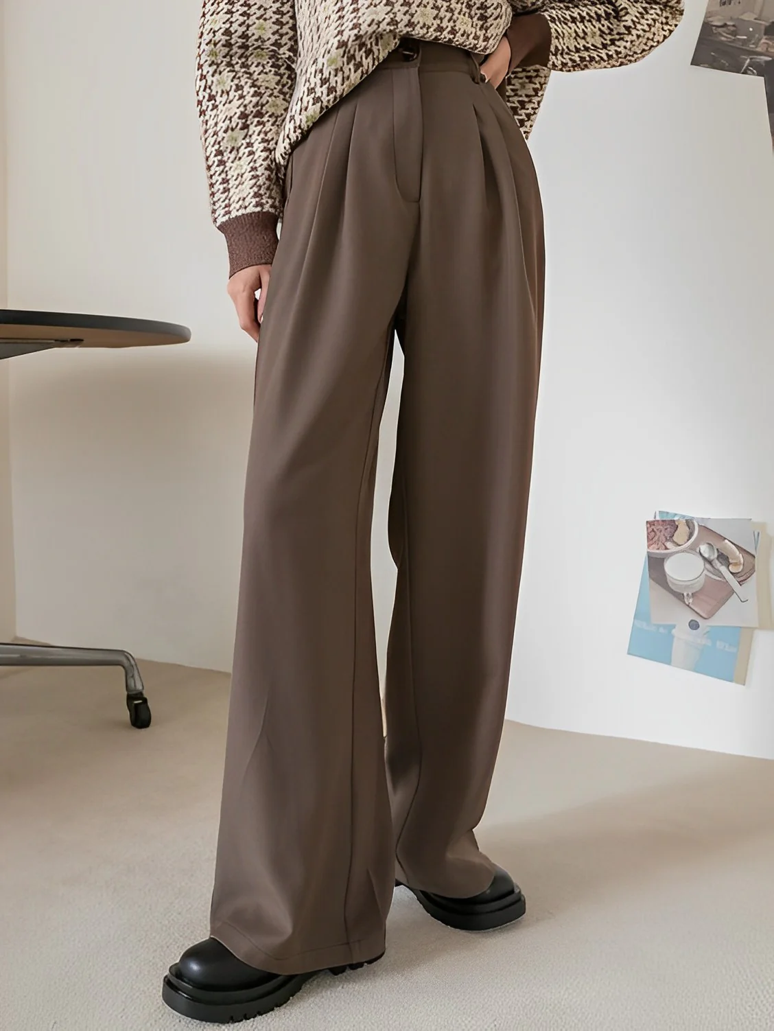 Coco Brown Korean Relaxed Pants