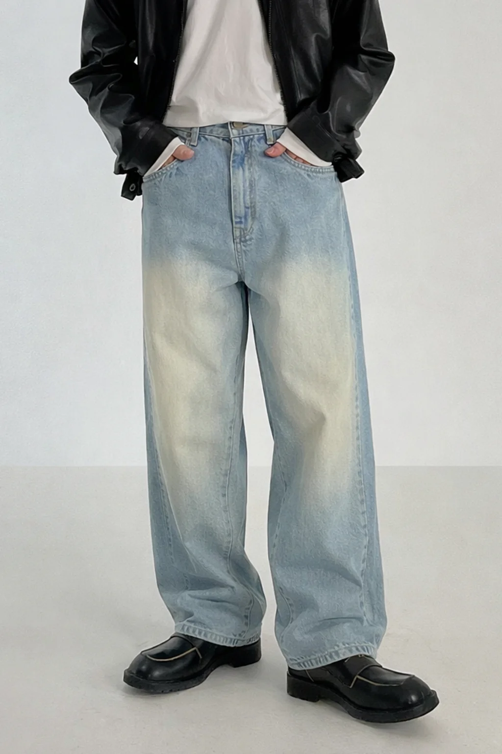 Blue Tabacco Wash Baggy Jeans