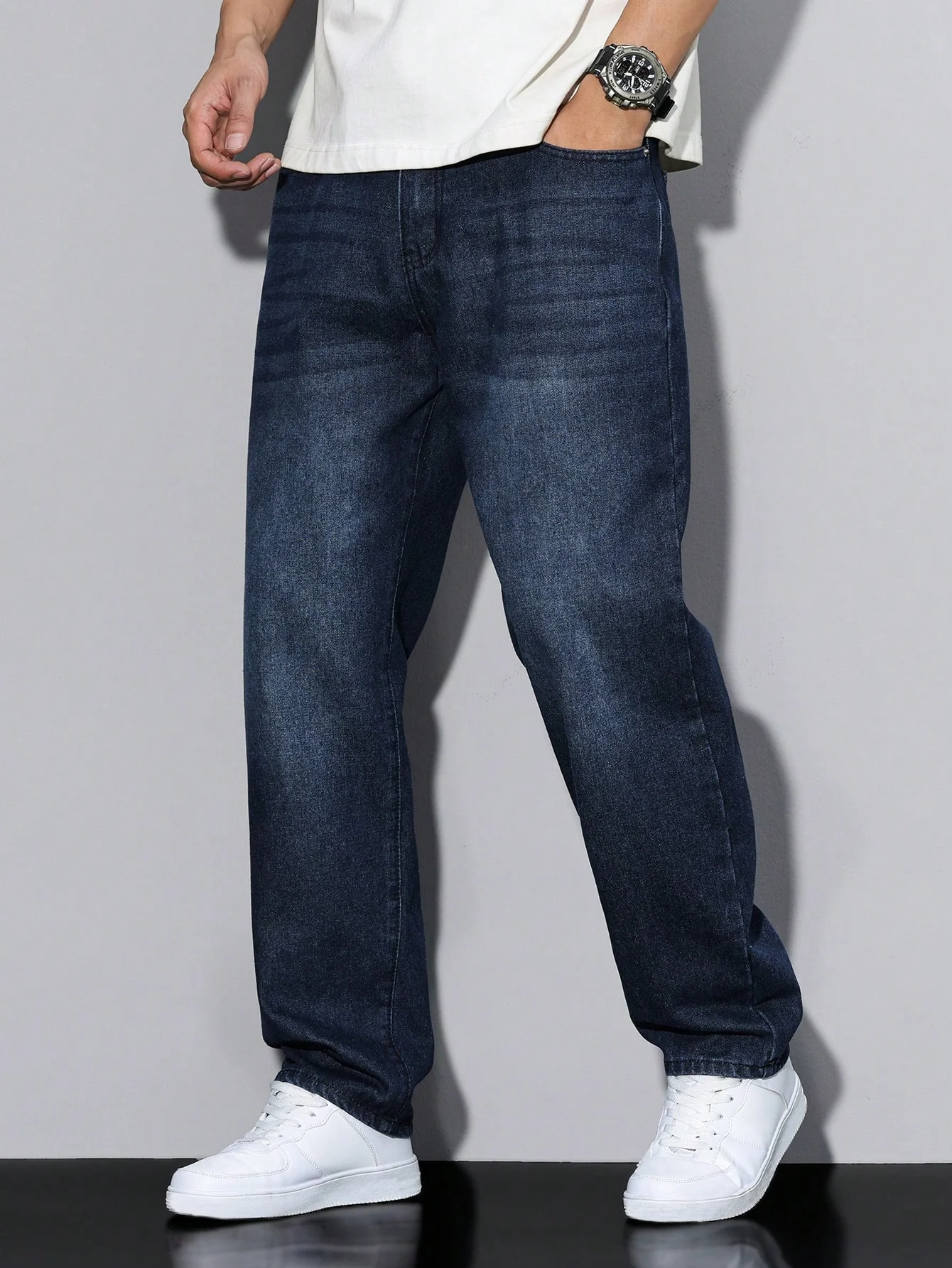 Raw Indigo Straight Fit Jeans